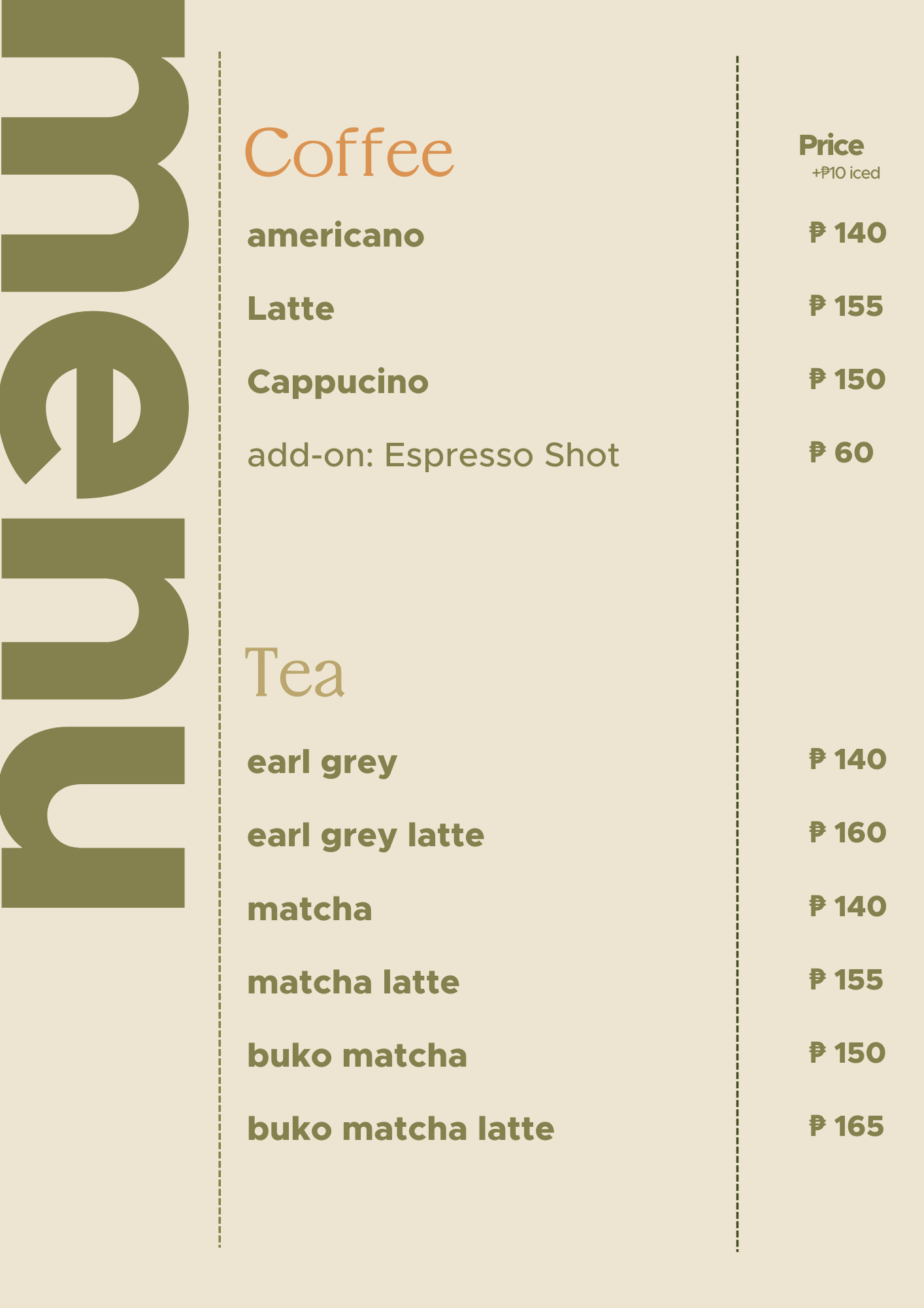 Cafe Menu
